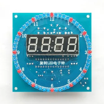 אלקטרוני שעון ערכת C51 שבב יחיד מיקרו אור בקרת טמפרטורה DS1302 סיבוב LED זורם אור DIY ייצור