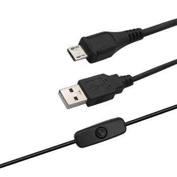 Universal USB כבל מיקרו USB מתאם מתח 5V 2.5 עבור Raspberry Pi 3 2 עם מתג הפעלה/כיבוי כבל מטען עבור אנדרואיד