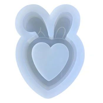 R3MC ארנב קטן אוזניים סיליקון שרף אפוקסי עובש DIY מחזיק מפתחות עם תליון על תיק עיצוב