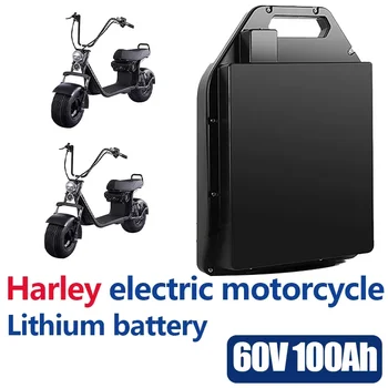עמיד למים הארלי מכונית חשמלית סוללת ליתיום 60V 100ah על שני גלגלים מתקפל Citycoco קורקינט חשמלי אופניים++משלוח חינם