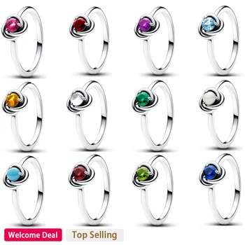2023 חדש באיכות גבוהה 925 כסף סטרלינג המקורי של נשים בדצמבר אוסף תכליתי אופנה טבעת DIY קסם תכשיט מתנה