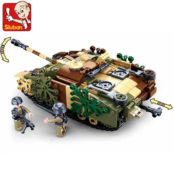 524PCS צבאי Stug III משוריין חיילים נלחמים ברכב מיכל דגם לבנים צבא אבני הבניין צעצועים חינוכיים מתנות חג המולד