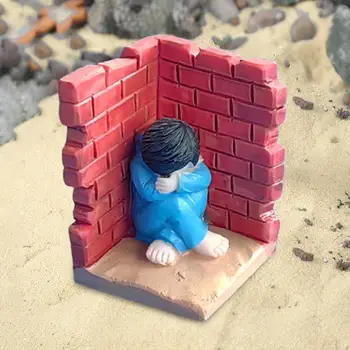 דיורמה דמות שרף פינה בוכה על אדריכלות מודל צילום אביזרים פרויקטי DIY קישוט בית בובות ילדים מבוגרים מתנות