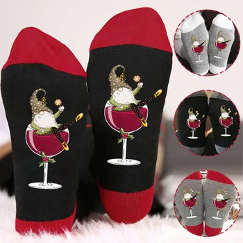 יוניסקס מזדמן מודפס חג המולד, גרביים גרבי גרבי כותנה בינוני גרביים מצחיק גרביים אופנה לנשימה