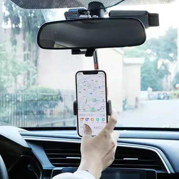 360 מעלות המכונית אחורית מירור הר מחזיק טלפון עבור iPhone GPS מושב החכם הרכב מחזיק טלפון לעמוד על Samsung עבור Huawei